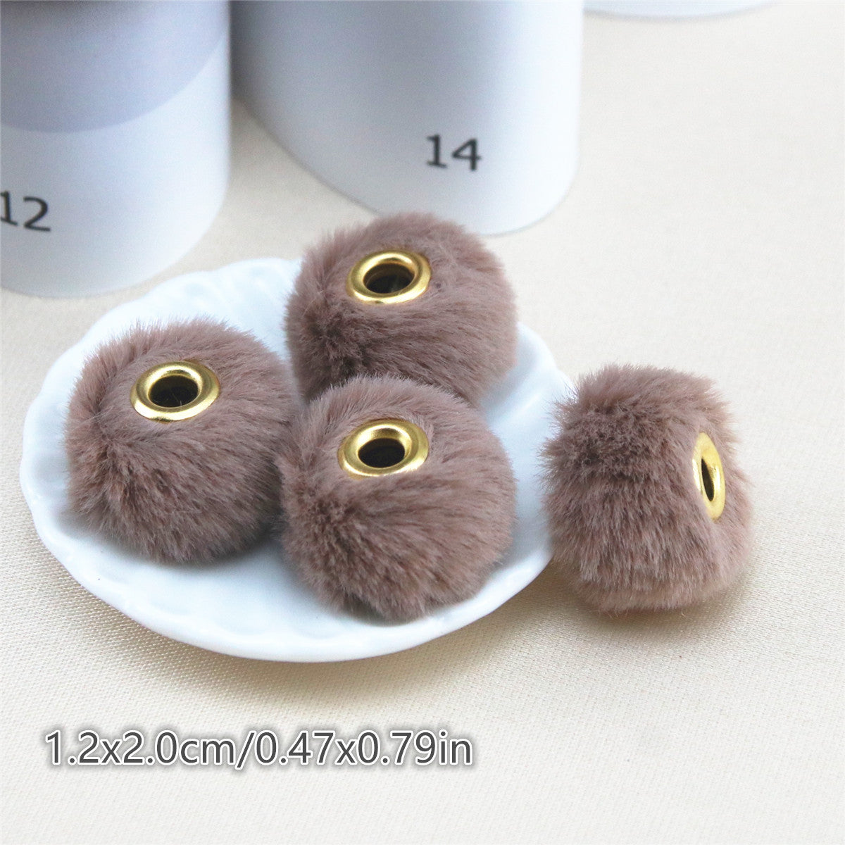 Wholesale 10PCS Straight Hole Soft Waxy Fur Ball Beads Loose Beads Large Hole Fabric Accessories